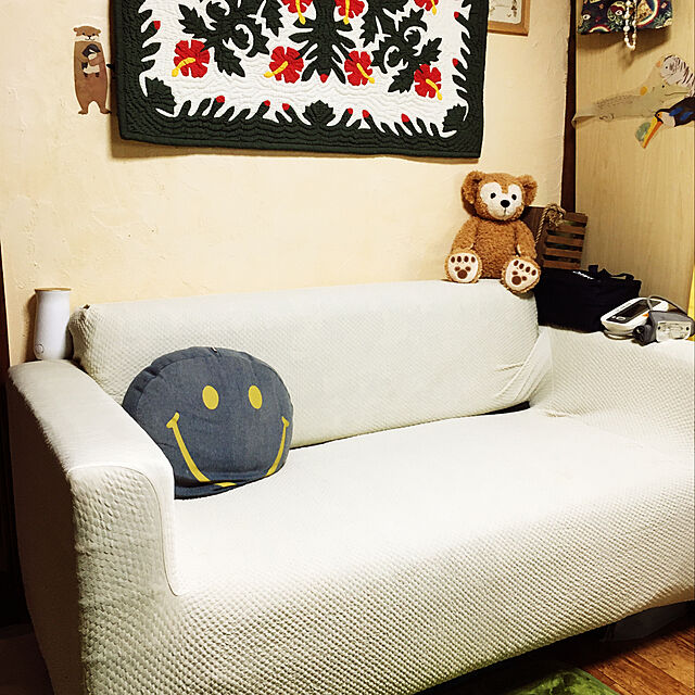 Kammiのニトリ-肘付きストレッチソファカバー(Nクール q-o NV 2人掛け用) の家具・インテリア写真
