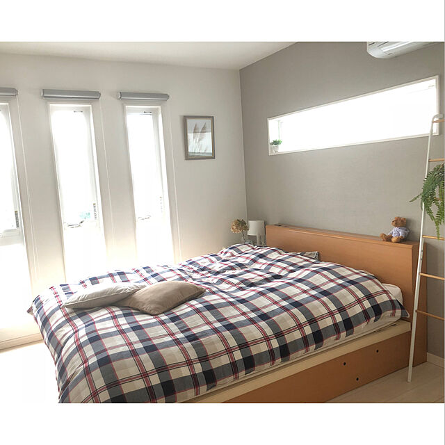 comoのニトリ-掛け布団カバー ダブル(CチェックRENV D) の家具・インテリア写真