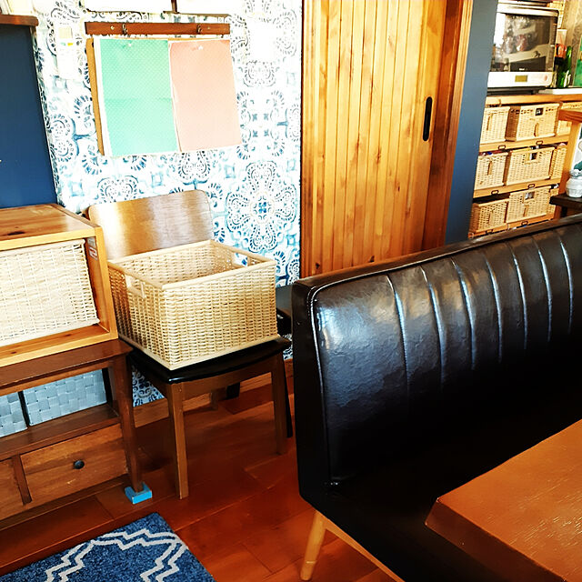 Miponappoの無印良品-【まとめ買い】重なるブリ材角型バスケット・大の家具・インテリア写真