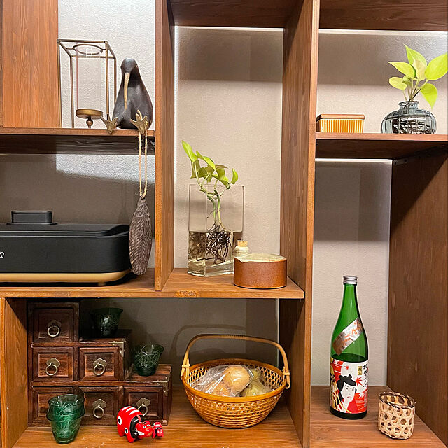 yuriireeenの-鳥 置物 置き物 オブジェ 木製 おしゃれ かわいい 可愛い アンティーク くちばし 玄関 インテリア 雑貨 キウイ木彫り 小の家具・インテリア写真