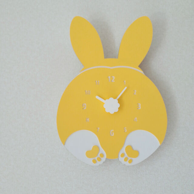 sawa.co.の-【在庫限り】ハンドメイド mo:ro　壁掛け時計 動物のヒップが時計になった！ デザイン壁掛け時計 CHUBBY HIP ウサギ うさぎの家具・インテリア写真