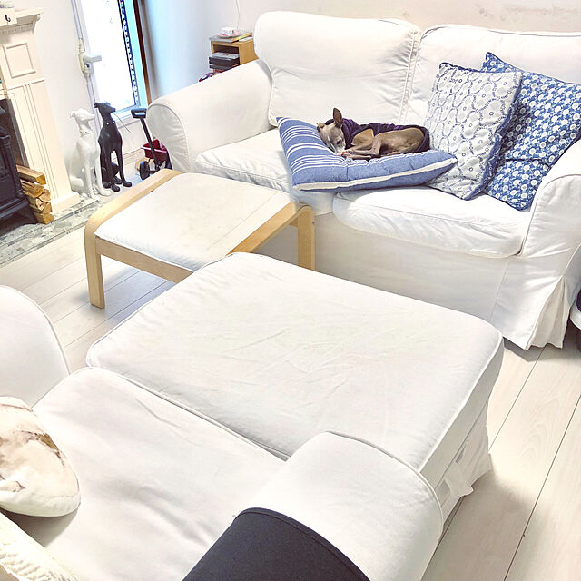 suzyのIKEA-IKEA EKTORP ラブシート スリップカバー Vittarydホワイト [カバーのみ][2クッション]の家具・インテリア写真