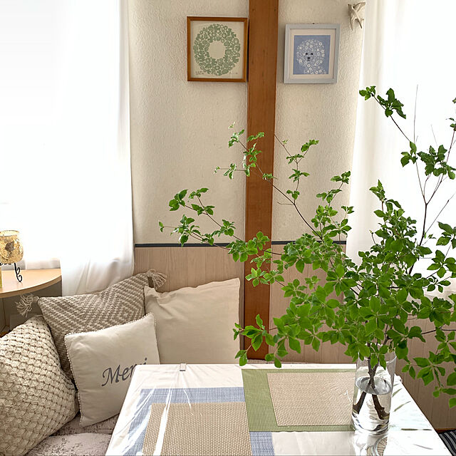 yukarimamaのニトリ-テーブルクロス(プレーン BE 130x170) の家具・インテリア写真