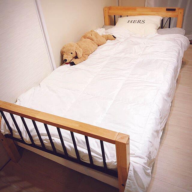 ichigoの-エディス 親子ベッド アイアンベッド シングルベッド と子ベッド(シングルショート)の組み合わせ 子ベッドはベッド下収納スペースとしても 親子ベッド ツインベッドの家具・インテリア写真