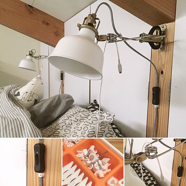 mohayaeteのイケア-【IKEA -イケア-】RANARP -ラーナルプ- ウォール/クリップ式 スポットライト オフホワイト (602.313.28)の家具・インテリア写真