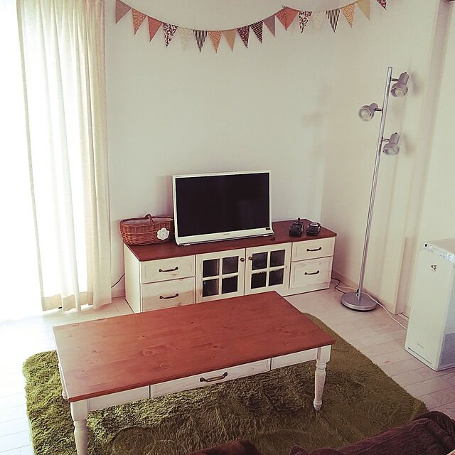 mamamaruのニトリ-ローボード(シナモ150WH パイン) の家具・インテリア写真