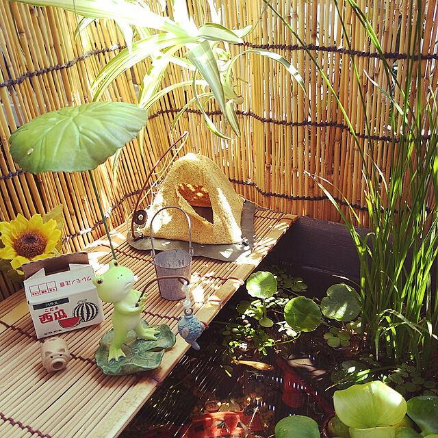 mikanの-ミニかえる(釣り) 樹脂製 インテリア 庭 置物 雑貨 オーナメント かえる カエル オブジェ 13399の家具・インテリア写真