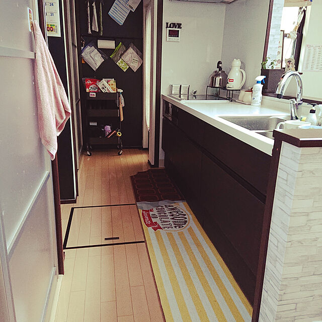 ayu-ibuの-キッチンマット リビングマット 洗える 男前 / Cozydoors インテリアマット 45×240の家具・インテリア写真