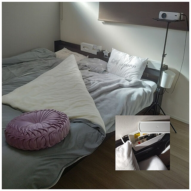 yumeのニトリ-毛布にもなる掛ふとんカバー シングル(リブボアi GY S) の家具・インテリア写真
