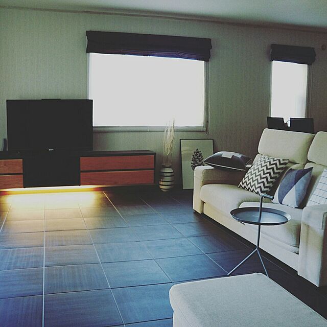 akiの-クッションカバー 【グレー】クロスプリントクッションカバー グレーの家具・インテリア写真