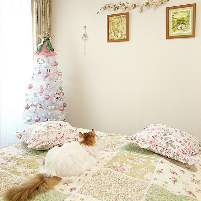 chururiの-【あす楽12時まで】 クリスマスツリー ファミリーセットツリー 分割型 ホワイト 150cm LEDライト付き 【 飾り クリスマスツリー ライト 装飾 】の家具・インテリア写真