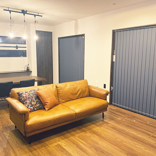 kiiiのニトリ-３Pソファ ANV001キャメル(Living in Comfort) の家具・インテリア写真
