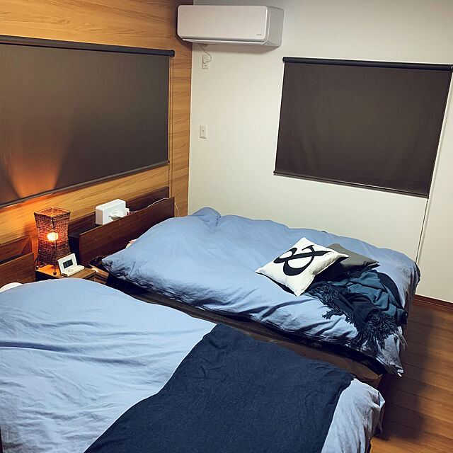 Yumi-springのニトリ-セミダブル宮付きベッドフレーム(モード MBR) の家具・インテリア写真