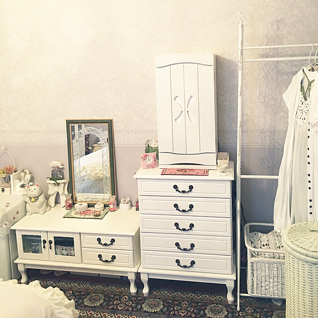 Miyukiの-チェスト　5段　フェミニン　姫系　幅63cm　ホワイト （ 引き出し 整理タンス ）の家具・インテリア写真
