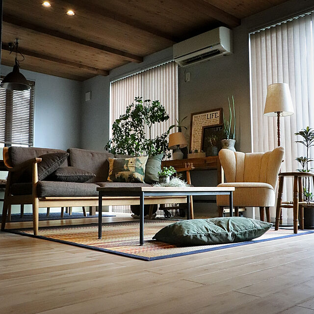 bluestoneの-い草 ラグ カーペット 3畳 国産 エスニック調 DXデニムラルフ ブラウン 約191×250cm 裏:不織布の家具・インテリア写真