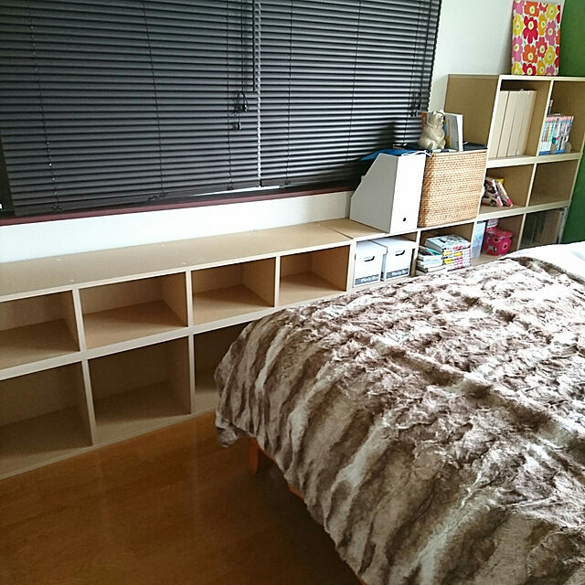 kotsukotsuの無印良品-パルプボードボックス・スリム・４段／ベージュの家具・インテリア写真