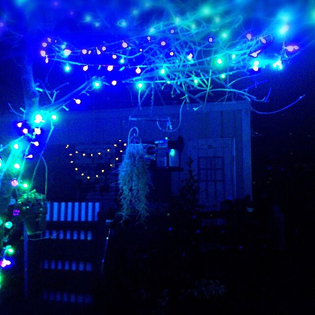 RIONの-AKSSWEET 10M 100球 防水LED 星 LEDイルミネーションライト　結婚式、ホームパーティー　お誕生日パーティー　クリスマスなどに最適 電飾 (シャンパンゴールド)の家具・インテリア写真