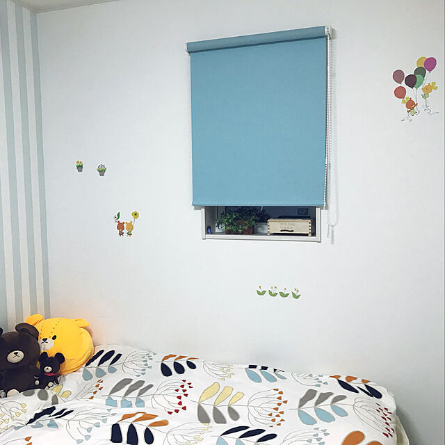 morimo.houseのニトリ-ふとん・ベッド共用 カバー3点セット(ツインリーフBL S) の家具・インテリア写真