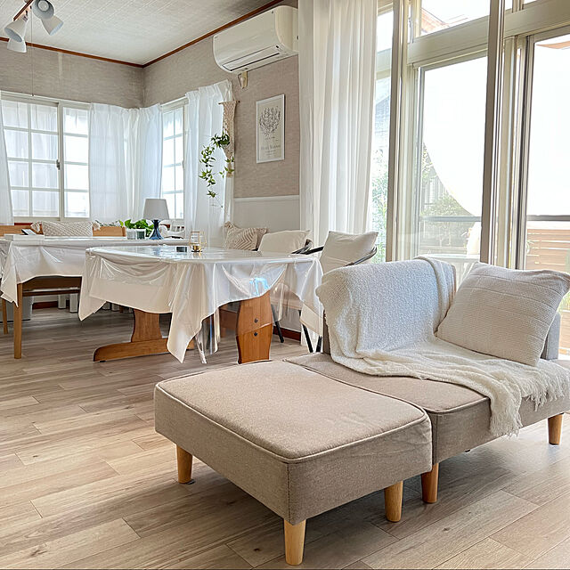 yukarimamaの無印良品-綿帆布プリーツカーテン／生成の家具・インテリア写真
