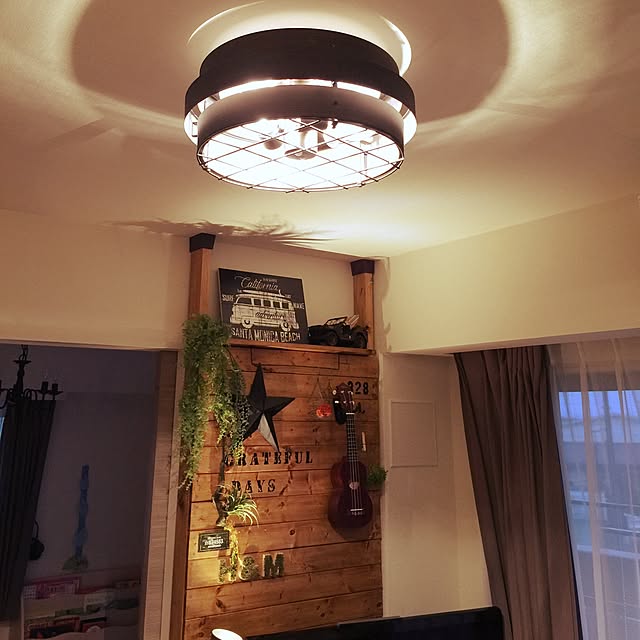 写真付きレビュー シーリングライト レトロ 照明 電気 おしゃれ 3灯シーリングライト 天井 天井照明 3灯 ライト リモコン付 リビング ダイニング 寝室 カフェ 明るい 6畳 8畳 インテリア Led 北欧 鉄 アイアン レトロ Rauta ラウタ 3灯シーリングの通販商品 口コミ情報