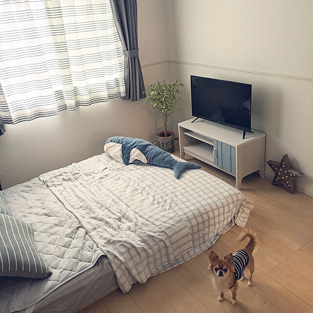 hikoのニトリ-枕カバー(ボーダーGY) の家具・インテリア写真