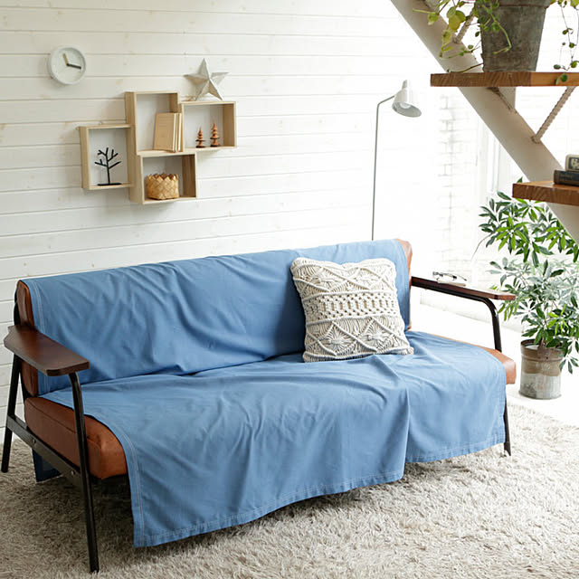 FabtheHomeshopの-【Fab the Home】ライトデニム 枕カバー 43×63cm用 ピロケースM ネイビー/ブルーの家具・インテリア写真
