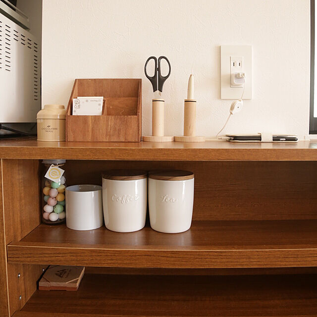 Satokoの-陶器　キャニスター450　木ふた　日本製【ナチュラル キッチン雑貨 natural】の家具・インテリア写真