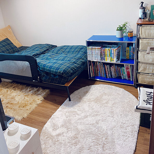 Natsuのイケヒコ・コーポレーション-ラルジュ シャギーラグ カーペット 無地ラグ ラグ ホットカーペット対応 楕円形 アイボリー 約100×150cm楕円 IKEHIKOの家具・インテリア写真