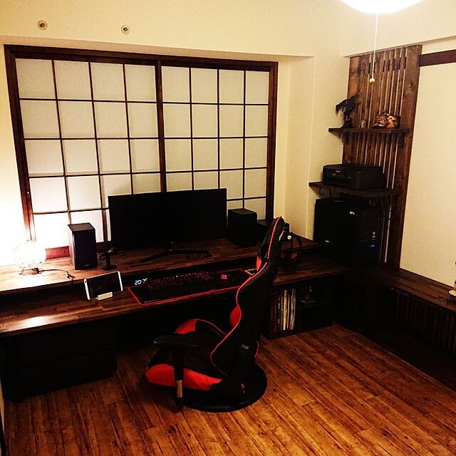 akiraのTOPRACING-TOPRACING ゲーミング座椅子 360度回転 ゲーミングチェア155度リクライニング ハイバック 可動肘 ヘッドレスト クッション付き キャスター付き(赤)の家具・インテリア写真
