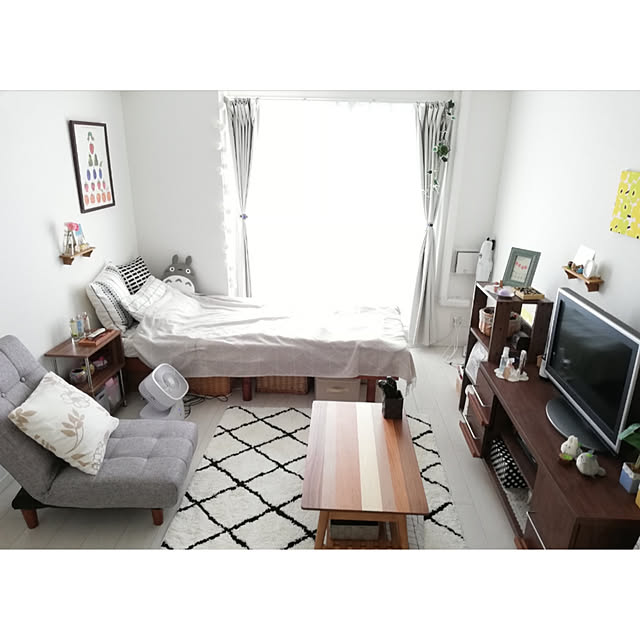 komuのニトリ-やわらかシャギーラグ(IVダイヤ 130X185) の家具・インテリア写真