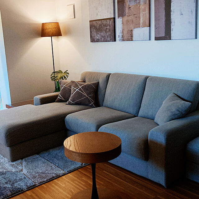 401のニトリ-布張りカウチソファ(NポケットA1N HI DR-BE) の家具・インテリア写真