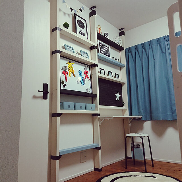 omi3の-LABRICO(ラブリコ) 2×4材用棚受 シングル マットブラック(限定色) DXK-2 ツーバイフォー材　パーツ 2個入の家具・インテリア写真