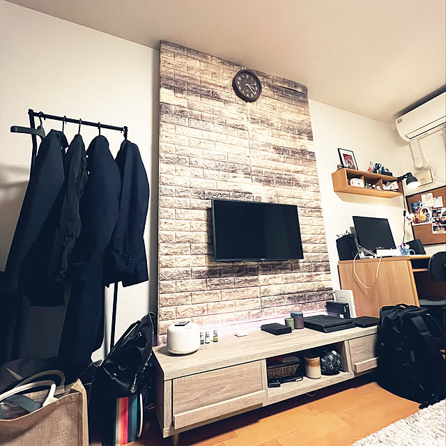 shuntatta7の無印良品-無印良品 壁に付けられる家具 箱 オーク材 幅44×奥行15.5×高さ19cm 44505038の家具・インテリア写真