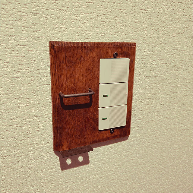 CHEEの-ウッド ペンホルダー スイッチプレート ワイド 木製 スイッチプレートに壁面収納をプラス ペンを2本収納可能です ワイドタイプのスイッチに対応の家具・インテリア写真