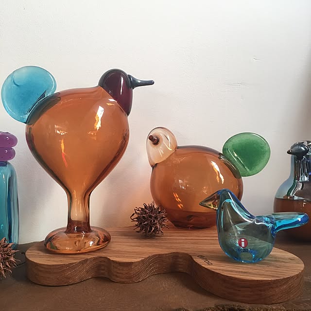 Bunの-iittala Birds by Toikka (イッタラ バード バイ オイバ トイッカ) Sieppo 3 ライトブルー×セビリアオレンジの家具・インテリア写真