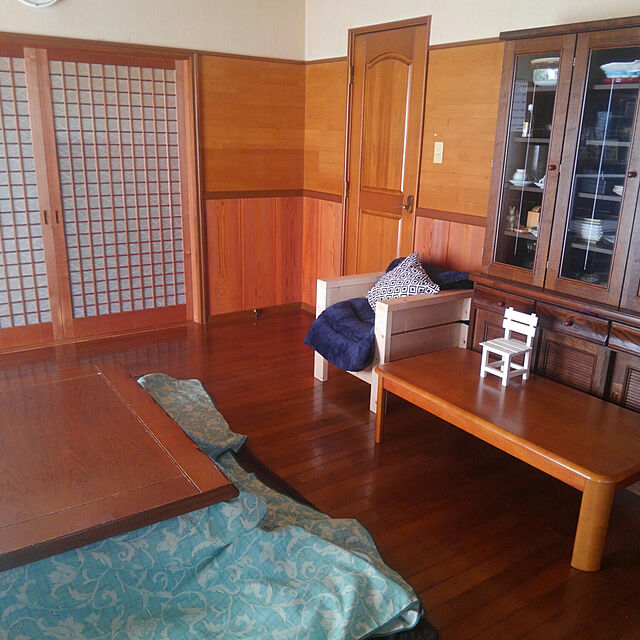 mayumi.のニトリ-クッションカバー(AKチェック2 NV) の家具・インテリア写真