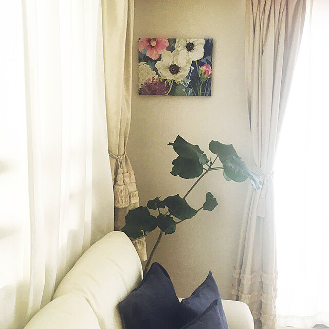 Hanakoのニトリ-遮光1級・遮熱・遮音カーテン(フェズリ アイボリー 100X190X2) の家具・インテリア写真