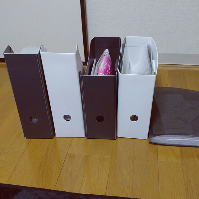 you-riの-TANOSEE　PP製ボックスファイル（組み立て式）　A4　ヨコ　グレー　1個の家具・インテリア写真