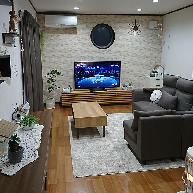Miyakoのニトリ-布張りコーナーソファ(フェイ2 HB BR) の家具・インテリア写真