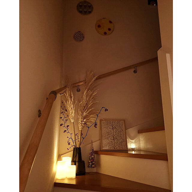 nyancoのイケア-【SALE商品】IKEA(イケア)GODAFTON グダフトンLEDブロックキャンドル 室内/屋外用 3点セット電池式　ナチュラルデコレーション照明　LEDキャンドルの家具・インテリア写真