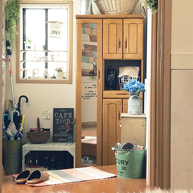 tomatoの-玄関マット おしゃれ 室内 北欧 ブルー レッド Remain リメイン 手織り 玄関ラグマット 75×45 バスマット 綿100％の家具・インテリア写真
