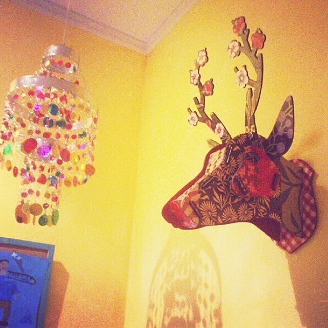 meggieの-★カラフルな北欧デザイン　シカの壁飾り　MIHO Flowerblow-up　CAPRI2　DesigninItaly　MDF板を組み立てて作る鹿オブジェ　雑貨通販【RCP】の家具・インテリア写真