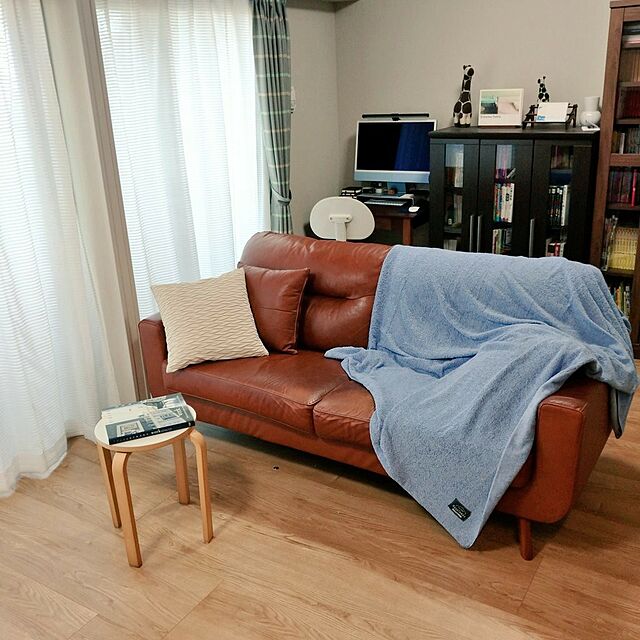 Forest_Umbrellaのニトリ-3人用本革ソファ (フィルン4革 BR/MBR） の家具・インテリア写真