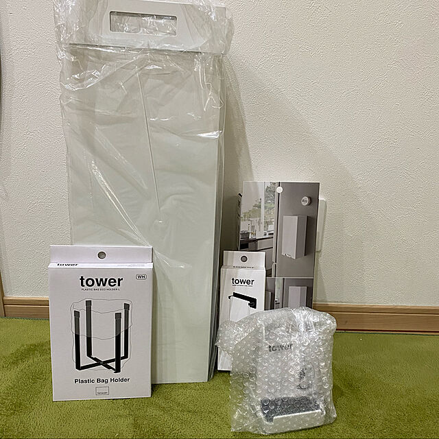 TON23の山崎実業-ツーウェイ レジ袋 ストッカー タワー tower レジ袋ホルダー ポリ袋 ごみ袋 マグネット 磁石 木ネジ 収納 ボックス キッチン収納 おしゃれ 山崎実業 5437 5438の家具・インテリア写真