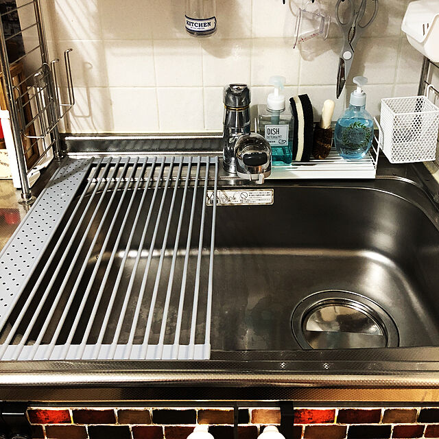 YukieのGMR Store-factus 水切りラック シンク上 折りたたみ 滑らないシリコン素材 耐熱 キッチン 食器乾燥 ラック 52x32.5cmの家具・インテリア写真