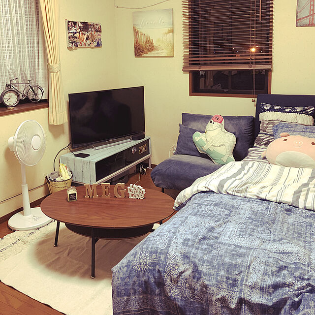 MACYのニトリ-アクセントラグ(ムンバQ BL 100X140) の家具・インテリア写真