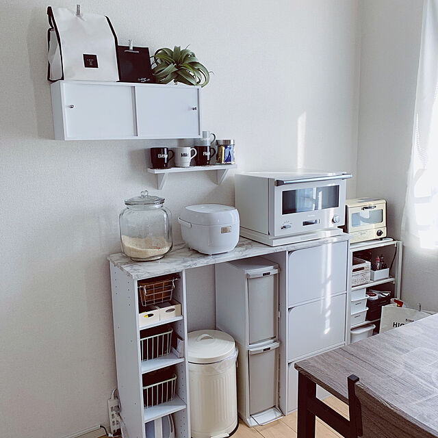 kskのニトリ-カラーボックス Nカラボ スリム3段(ホワイトウォッシュ) の家具・インテリア写真