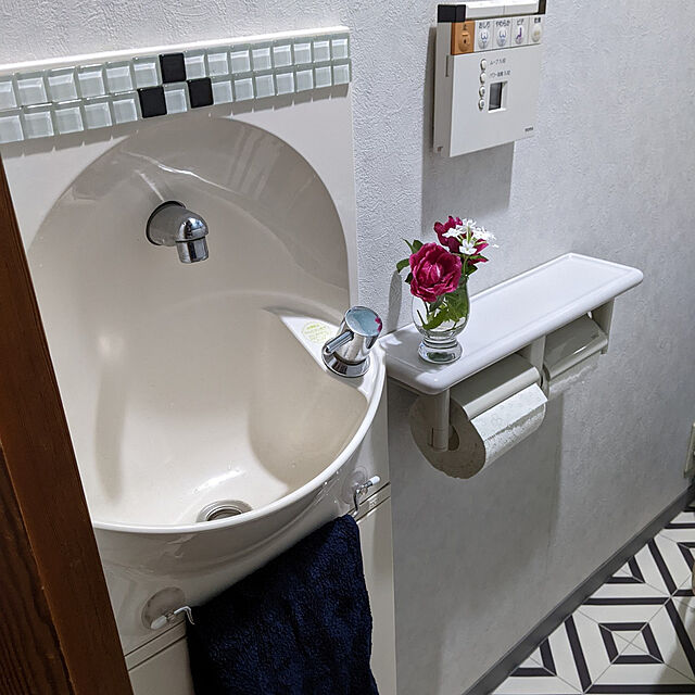 hiroの-クッションフロア クッションフロアシート クッションフロアマット トイレ床 洗面所 賃貸 抗菌 抗ウイルス 石目 ストーン 東リ CFシート 1.8mm厚 182cm巾 シックモノクローム CF9550の家具・インテリア写真
