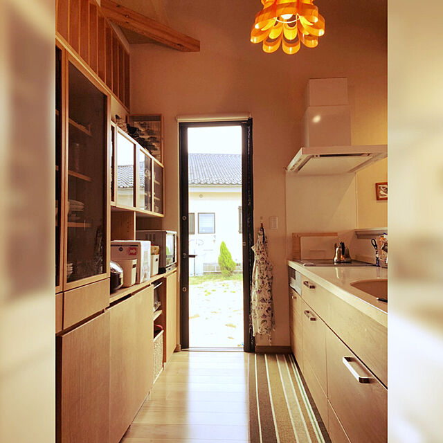 kentarowの無印良品-オーク材カップボード・オープンタイプ・ワゴン付の家具・インテリア写真