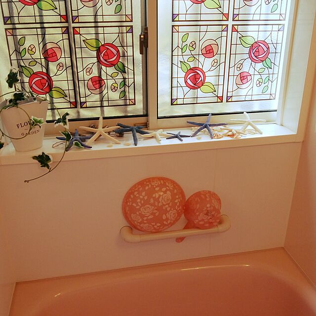 chocoの-洗面器　シモーヌローズアクリルボウル／Ｌ　ピンク　花柄　薔薇雑貨　桶　湯桶の家具・インテリア写真